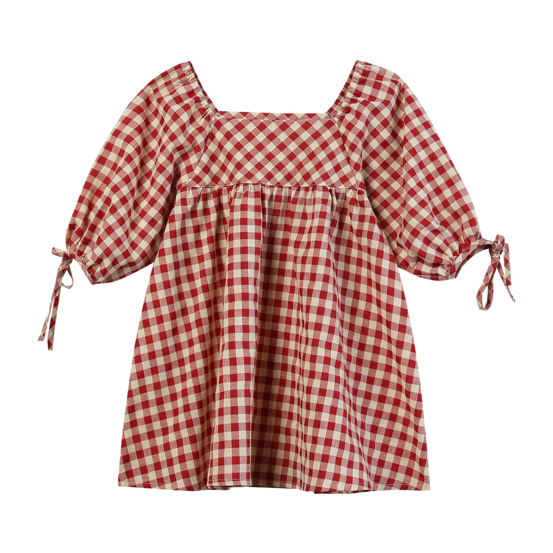 Olivia Red Check Dress