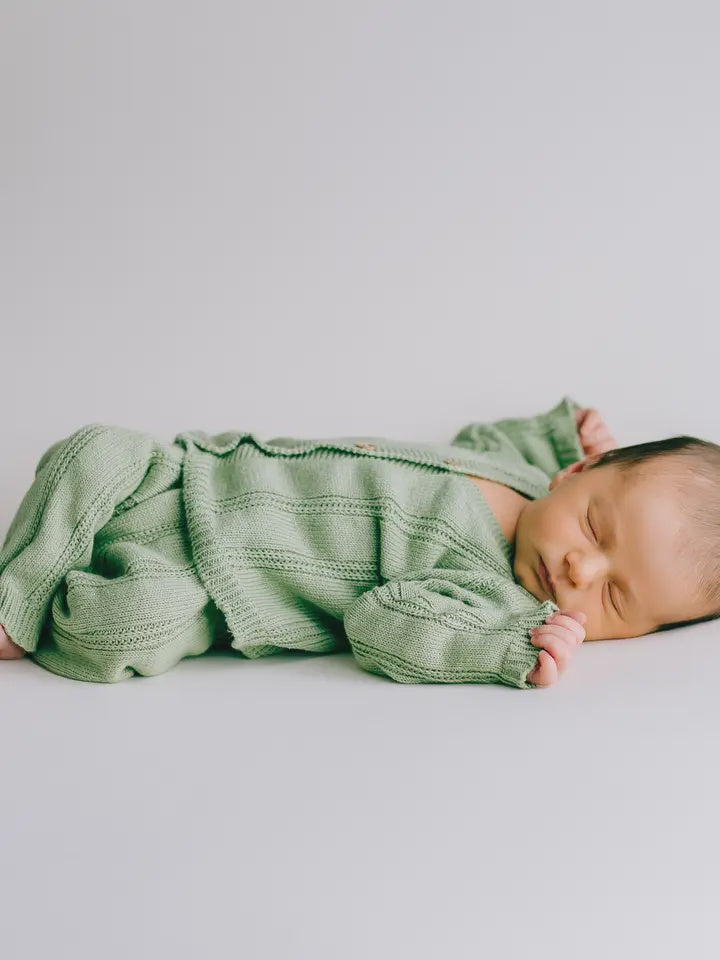 Organic Newborn Knit Set in Mint