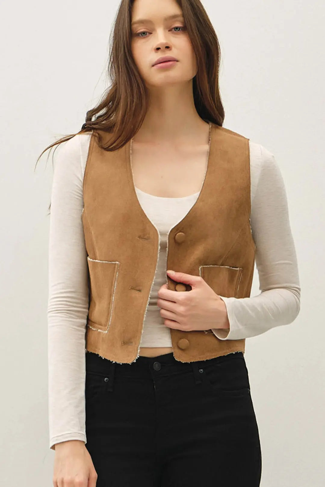 Suede Button Up