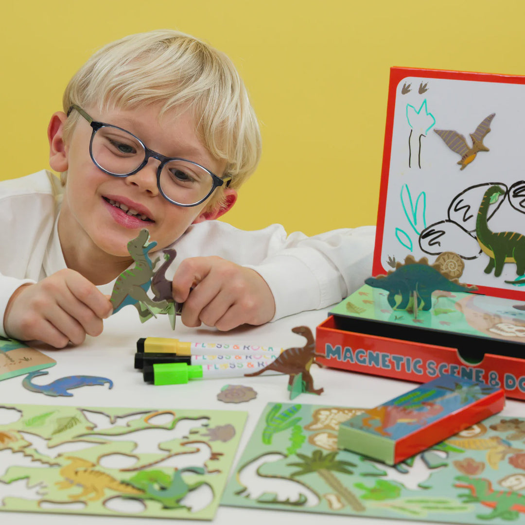 Dinos Magnet Scene & Doodle