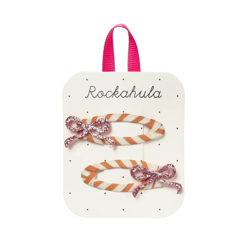 Striped Bow Clips