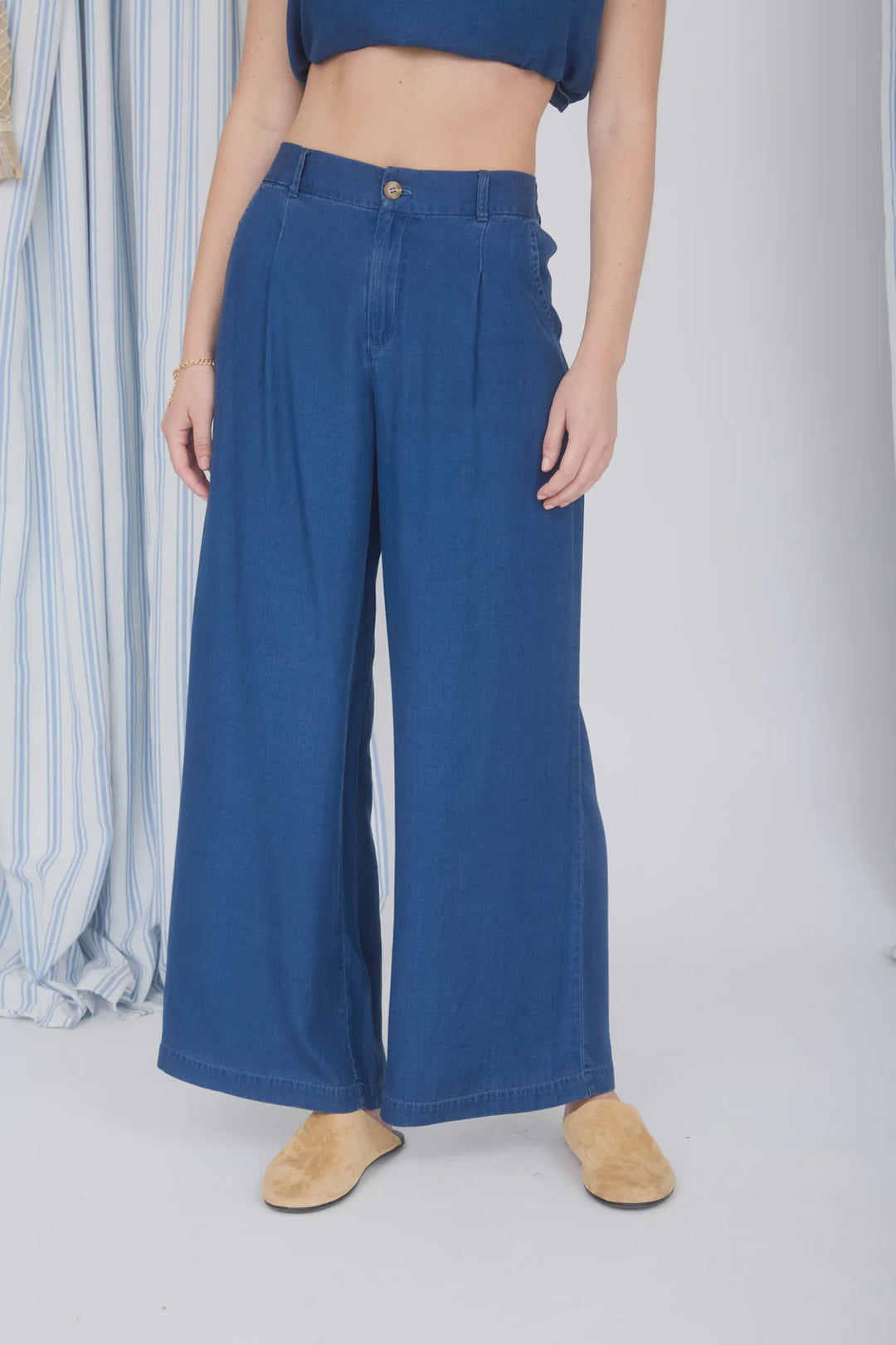 Chambray Wide Leg Pant