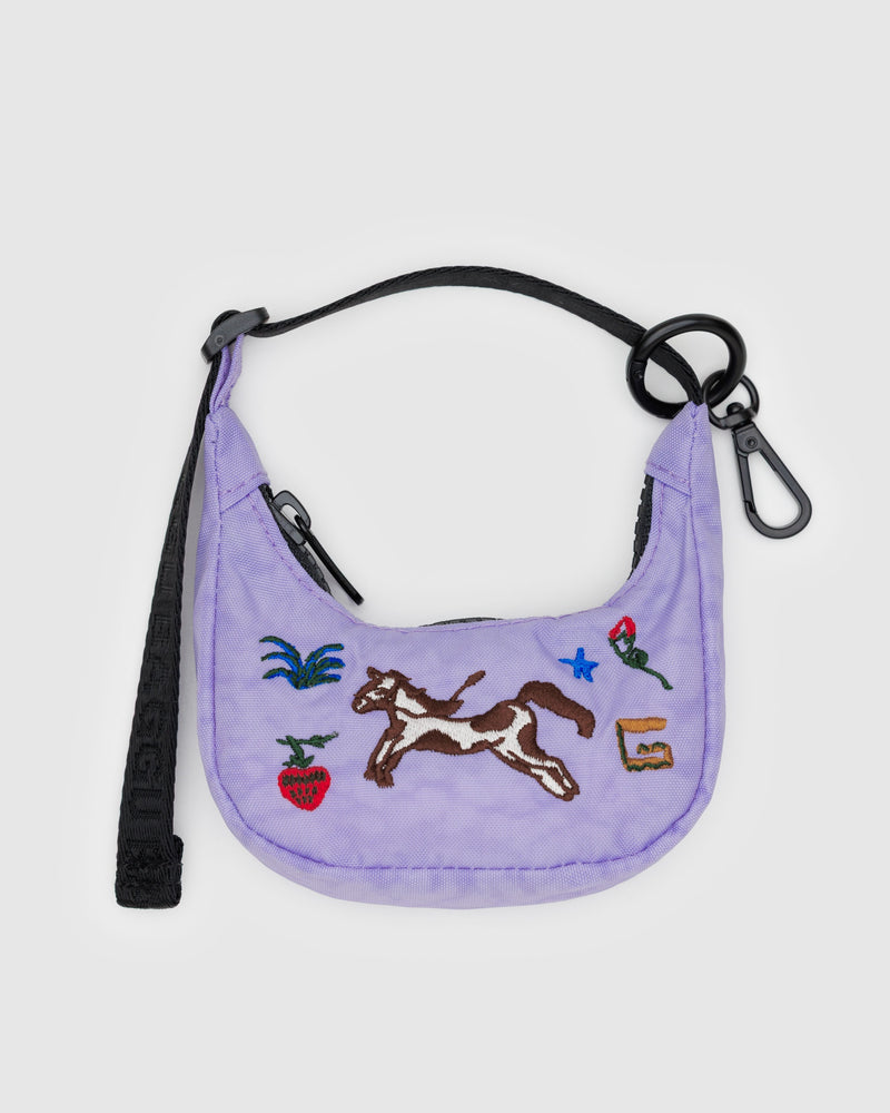 Embroidered Pony Crescent Charm