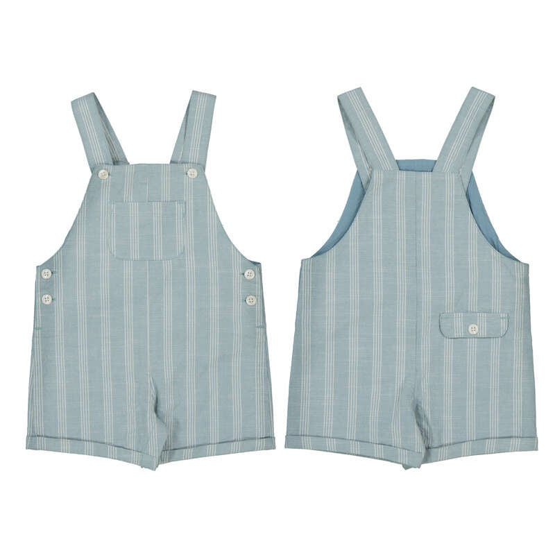 Linen Stripe Baby Overalls