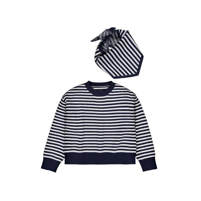 Navy Stripe Sweater Set