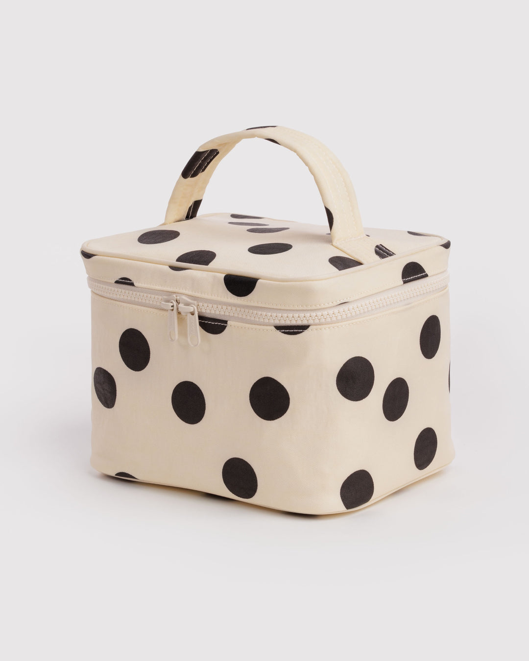 Cream &amp; Blk Dot Lg Cosmetic Case