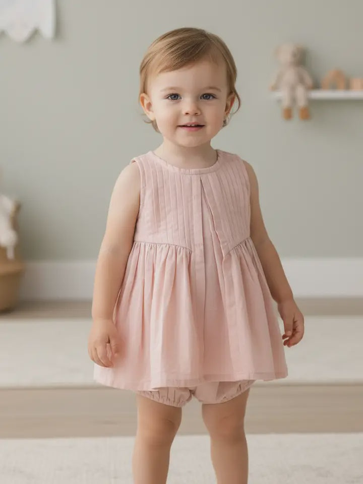 Pink Pintuck Dress