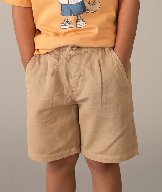 Taupe Linen Boys Shorts
