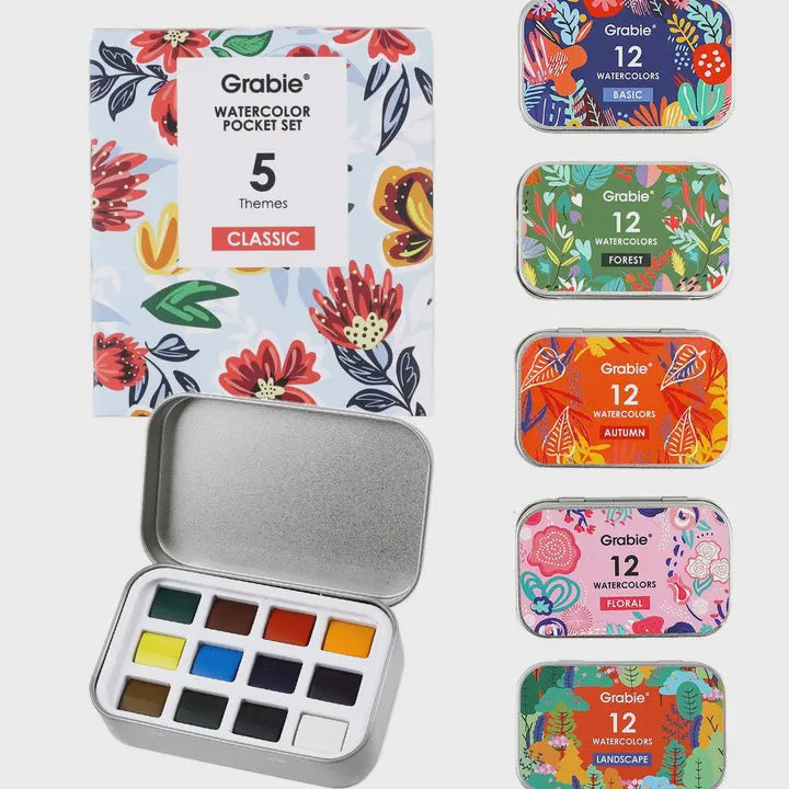 Watercolor Pocket Set with 5 Themes - Classic Colors