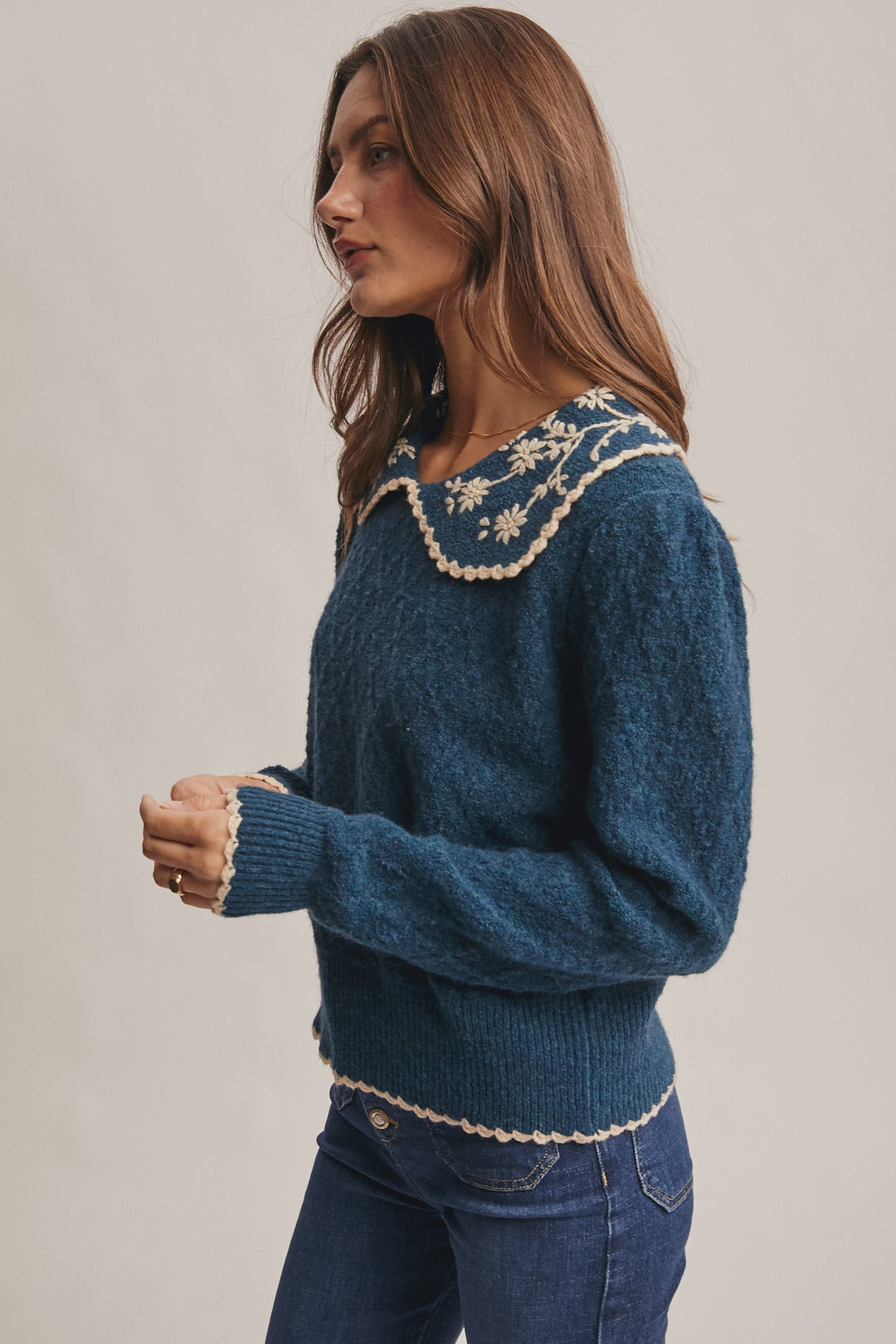Daisy Embroidered Sweater