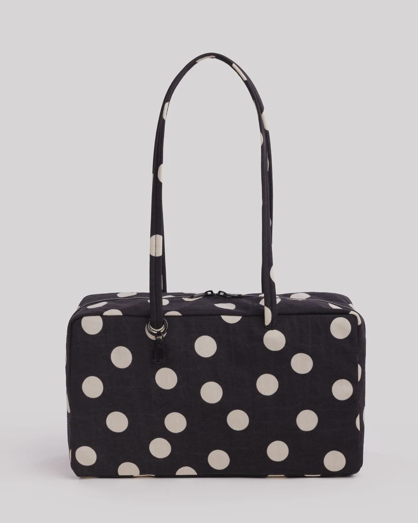 Black &amp; Cream Dot Med Bowler