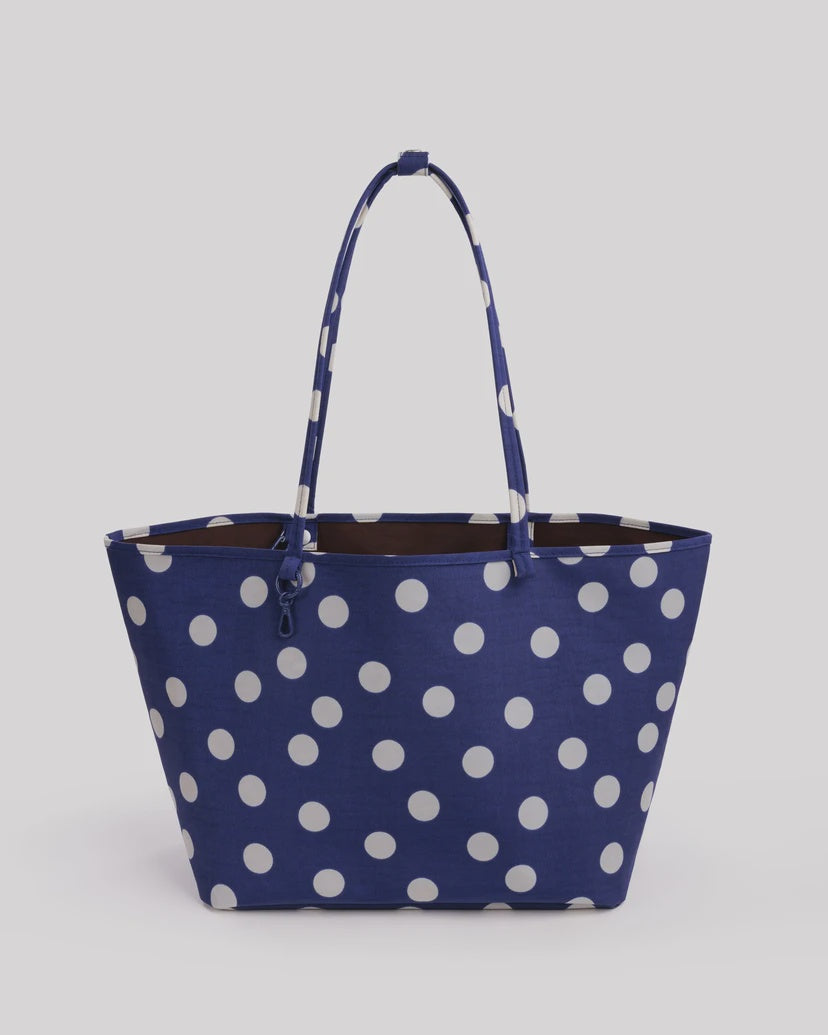 Navy Dot Mix Lg Reversible Tote