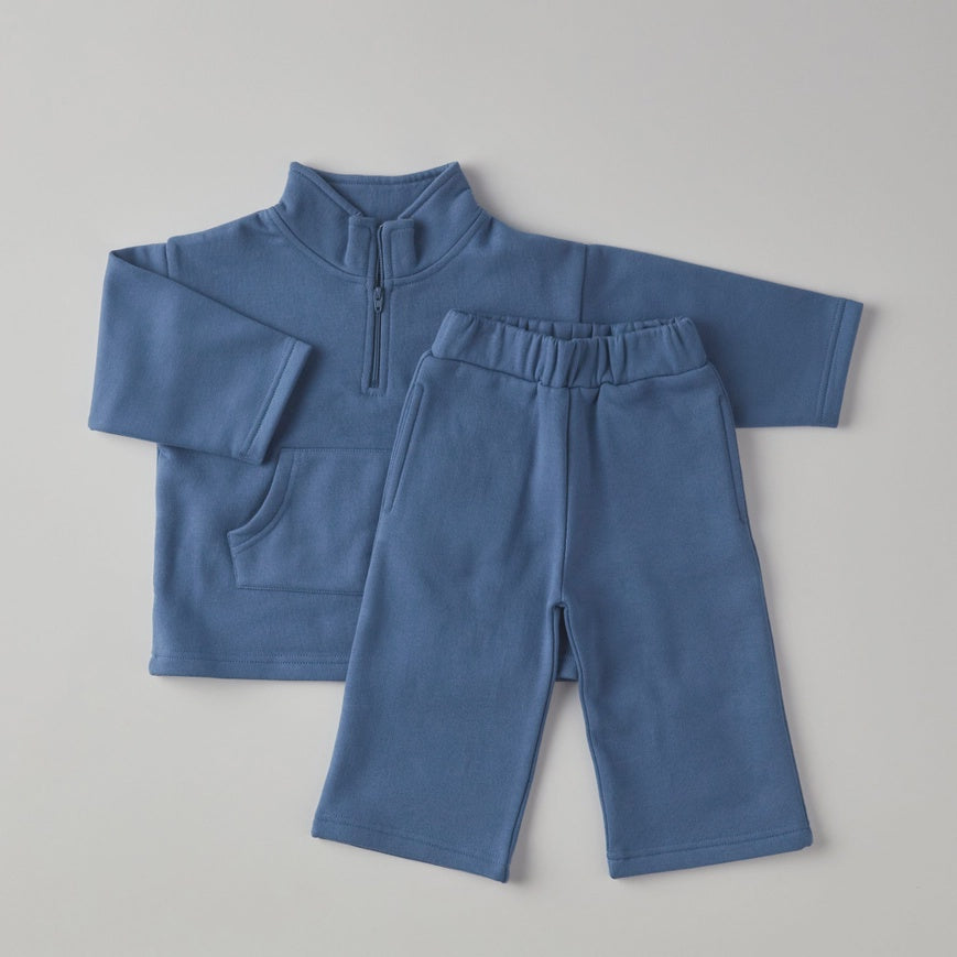 Quarter Zip Toddler Set in Bijou Blue