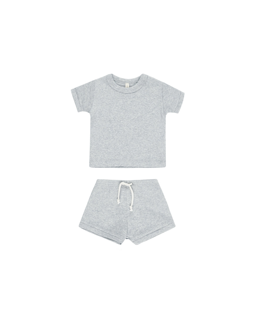 Dusty Blue Ribbed Shortie Set