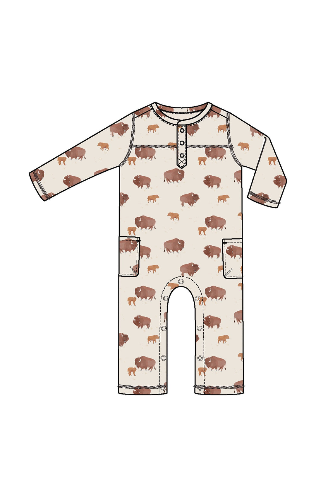 Bison Waffle Romper