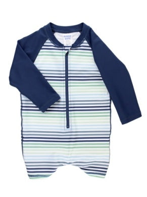 Stripe Rash Guard Swimsuit