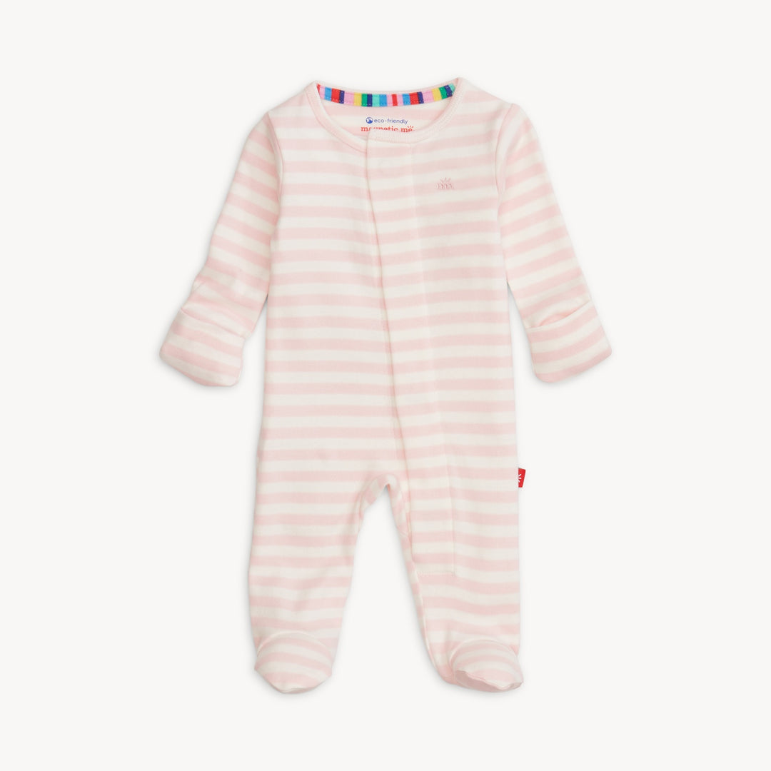 Pink Stripe Footie