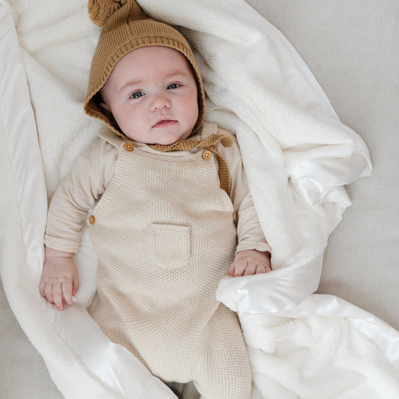 Ivory Satin Receiving Blanket