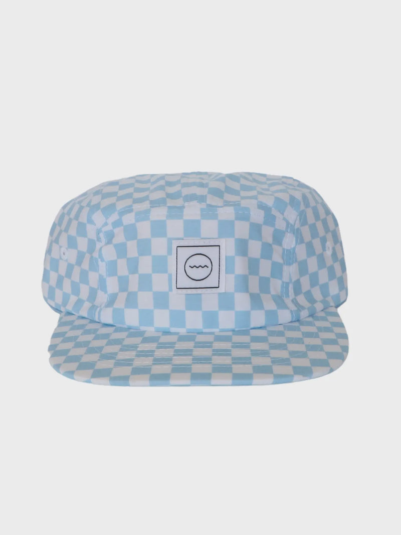 Five Panel Hat in Blue Check