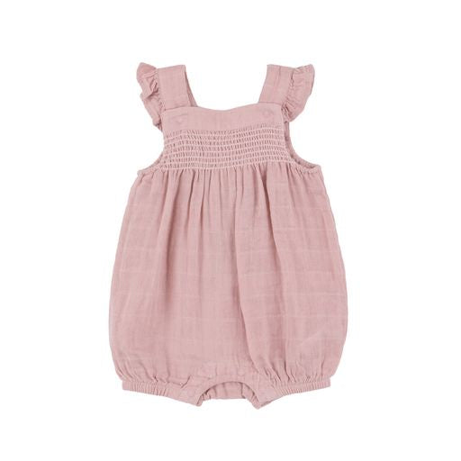 Dusty Pink Smocked Bubble